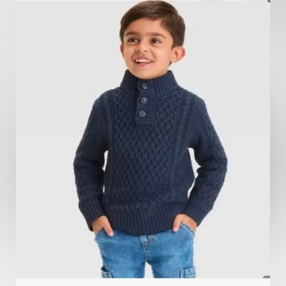 Cat & Jack Toddler Boys' Mockneck Pullover Sweater